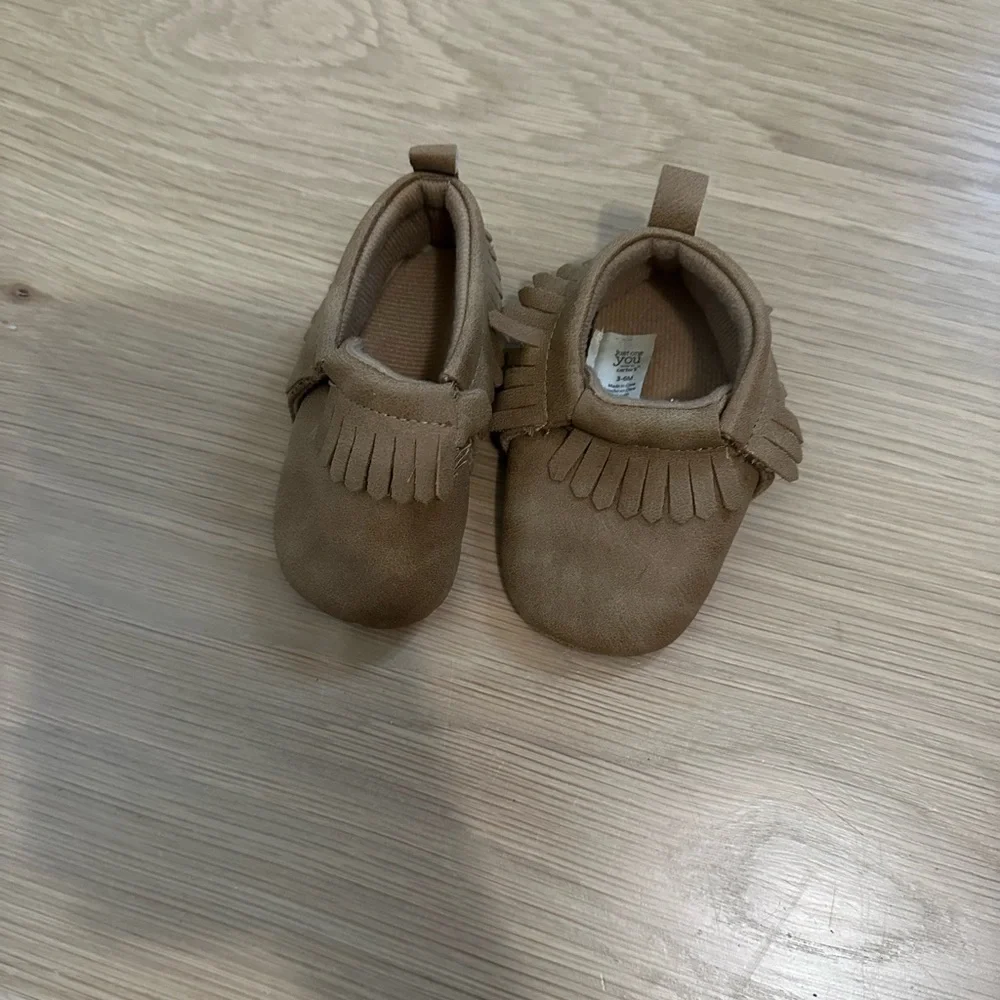 Carters Tan Kids Moccasins